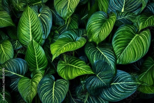 vibrant green leaf pattern, lush plant, dumb cane. Generative AI