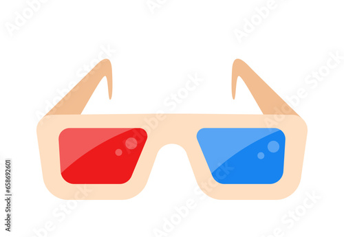 Cinema 3d spectacles. 3d glasses icon. Vector illustration.