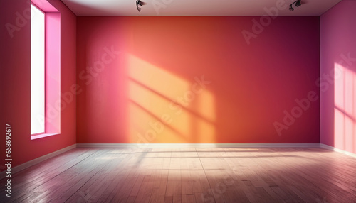 Wallpaper Mural empty room with red curtains and spotlights Torontodigital.ca
