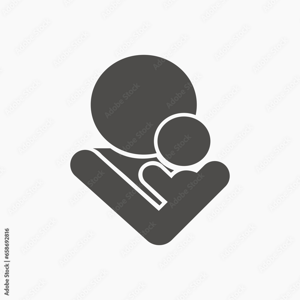 Mother with baby in arms icon vector. mother holding baby. mother, baby, newborn symbol Mother with baby in arms icon vector. mother holding baby. mother, baby, newborn symbol