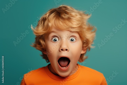 A young boy with a surprised expression on his face. Perfect for capturing genuine emotions and reactions.