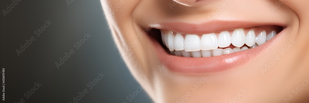 Naklejka premium Healthy white teeth, generative AI