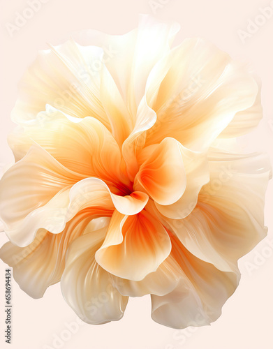 Ethereal Beauty: A White and Orange Petal Dance in the Wind,orange flower isolated on white © Moon