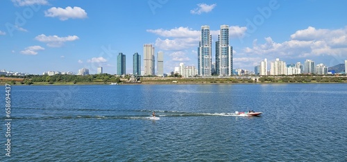 Korean scenery - waterskiing on a sunny day