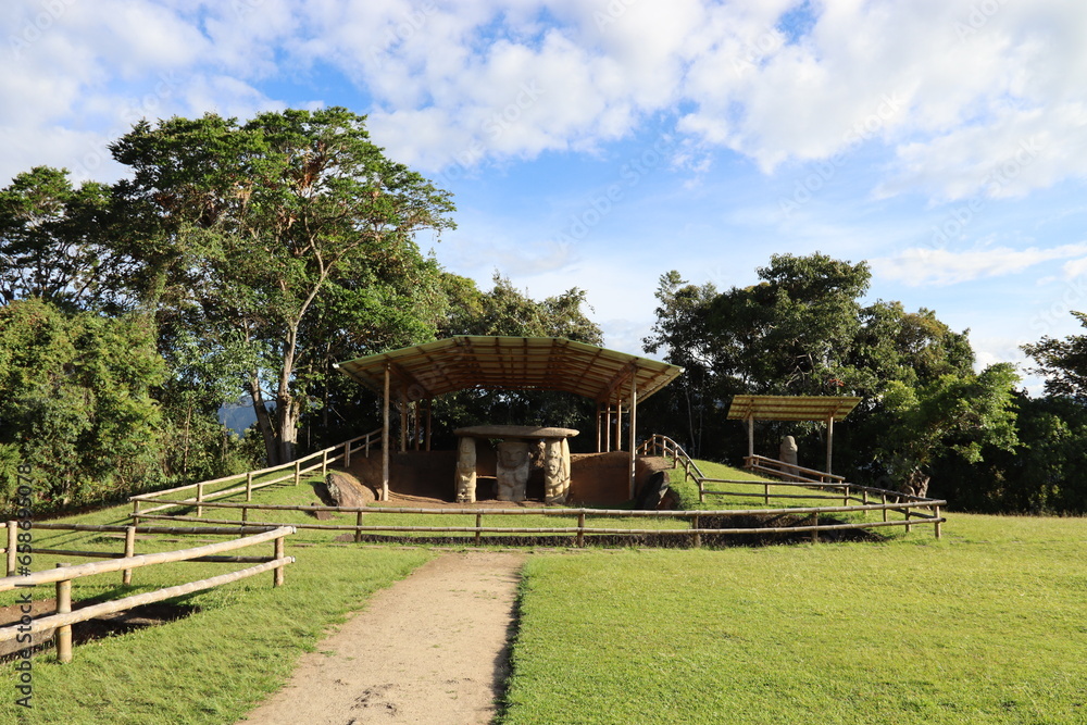 San Agustin, Colombia. 15-09-2023. The San Agust�n Archaeological Park or necropolis with some religious monuments or megalithic sculptures. San Agustin, Colombia. 15-09-2023. The San Agust�n Archaeological Park or necropolis with some religious monuments or megalithic sculptures.