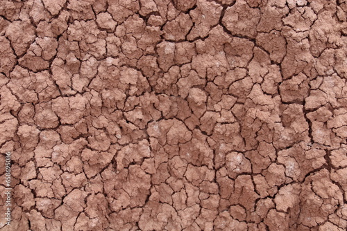 Tatacoa desert, Villavieja, Colombia. 14-09-2023. Close up of broken dry soil in this desert.