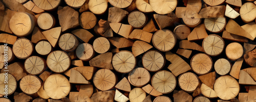 natural wooden logs background. photo