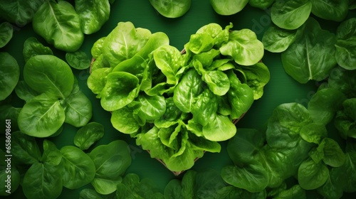 Green heart on kraft paper ...