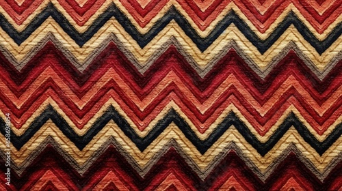 Ethnic fabric with zig zag ...