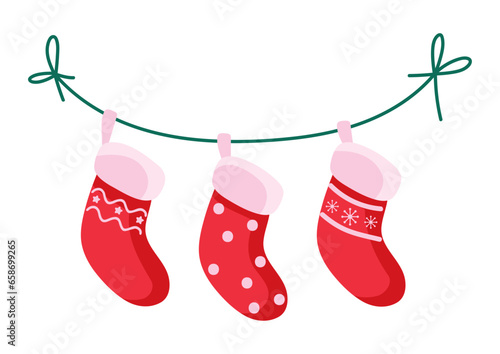 christmas garland with socks