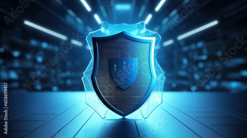 Digital shield rendered on ...