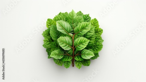 Green leaf brain representing eco thinking and mental health awareness