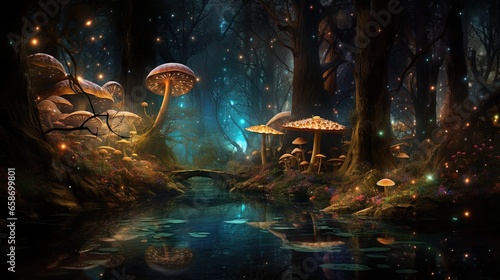 Enchanted woods shimmering