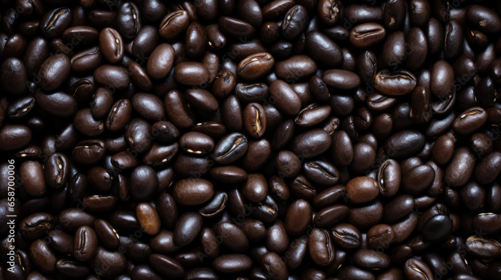 A close-up view of a substantial pile of black or dark brown beans, showcasing their texture.Generative AI A close-up view of a substantial pile of black or dark brown beans, showcasing their texture.Generative AI