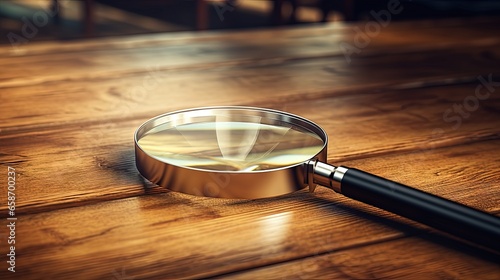 Magnifying glass on table C...