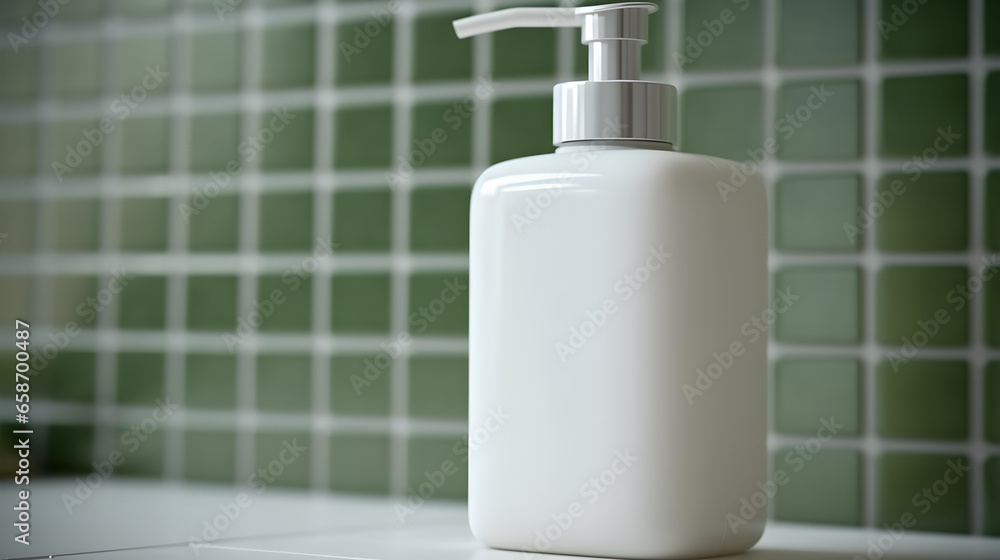 Shampoo Bottle Mockup with Blank Label Shampoo Bottle Mockup with Blank Label