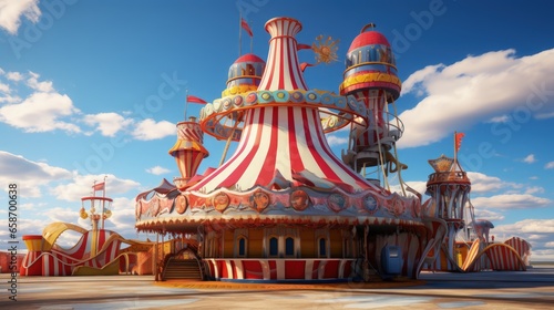 Colorful slide at vintage carnival