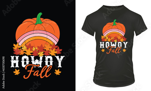 Howdy Fall T-shirt design, Pumpkin design