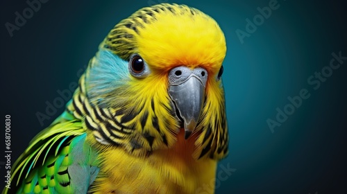 Australian Budgie characterized by its green and yellow plumage