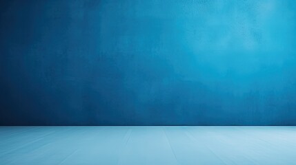 Abstract blue paper texture on the walls and floor of an empty photo studio