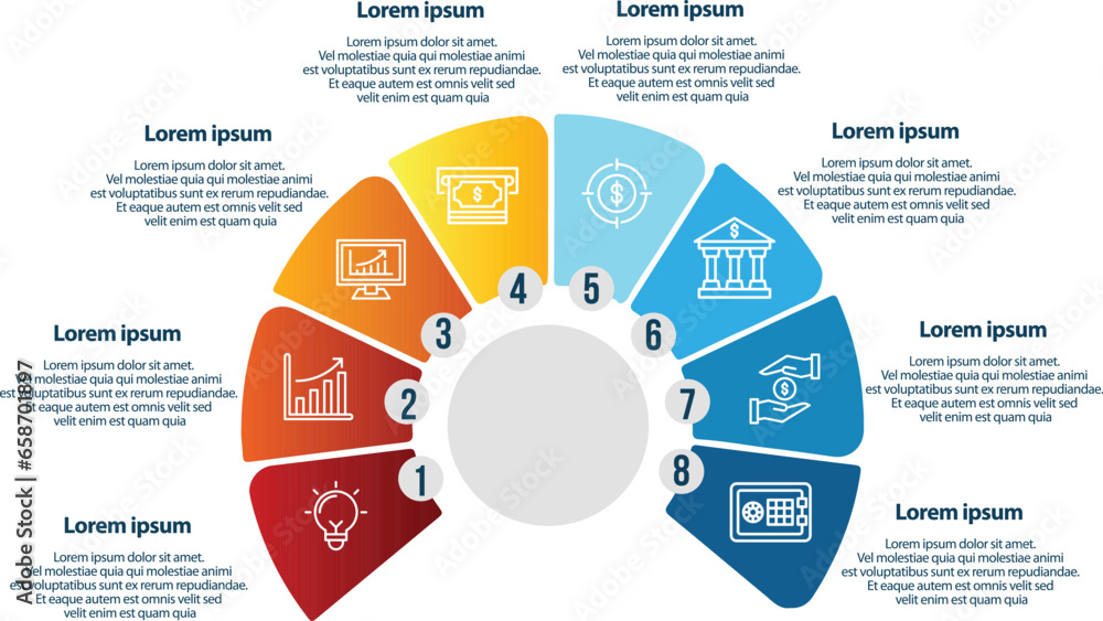 Vetor de Collection of vector circle chart infographic templates for ...