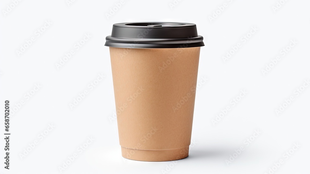Eco friendly food packaging preserving nature with a brown paper soup cup and lid isolated on white background Eco friendly food packaging preserving nature with a brown paper soup cup and lid isolated on white background
