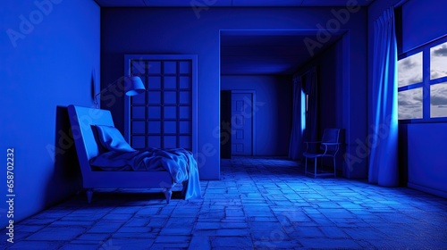 3D background in blue room