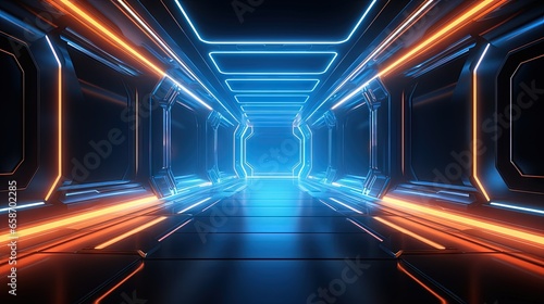 Blue and orange neon spaces...
