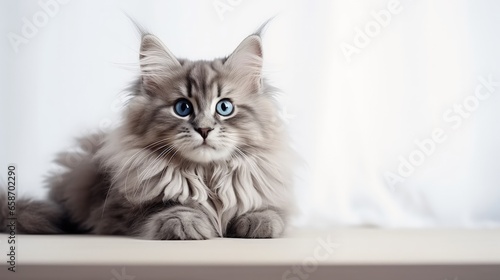 Adorable Maine Coon cat wit...
