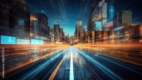 Digital data flow on road i...