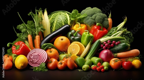 Colorful fresh produce Promoting healthy eating