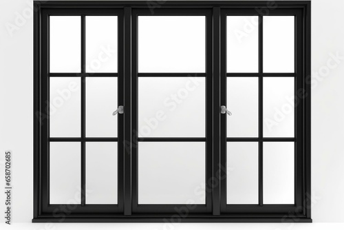 isolated black window on white background. Generative AI