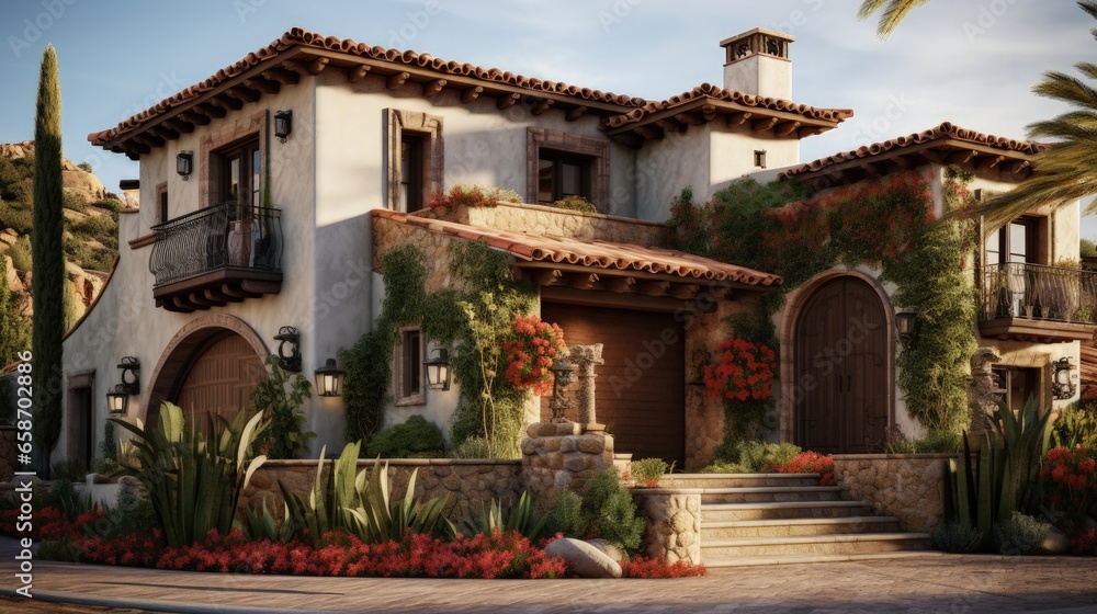 Fototapeta premium Luxurious Spanish style dwelling