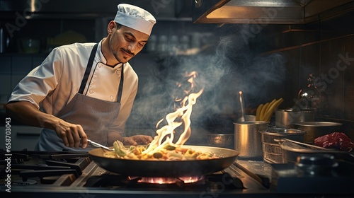 A professional chef prepari...
