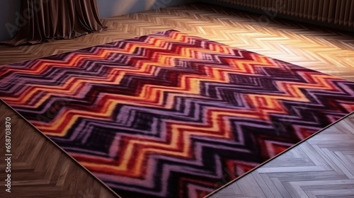 Ethnic fabric with zig zag ...