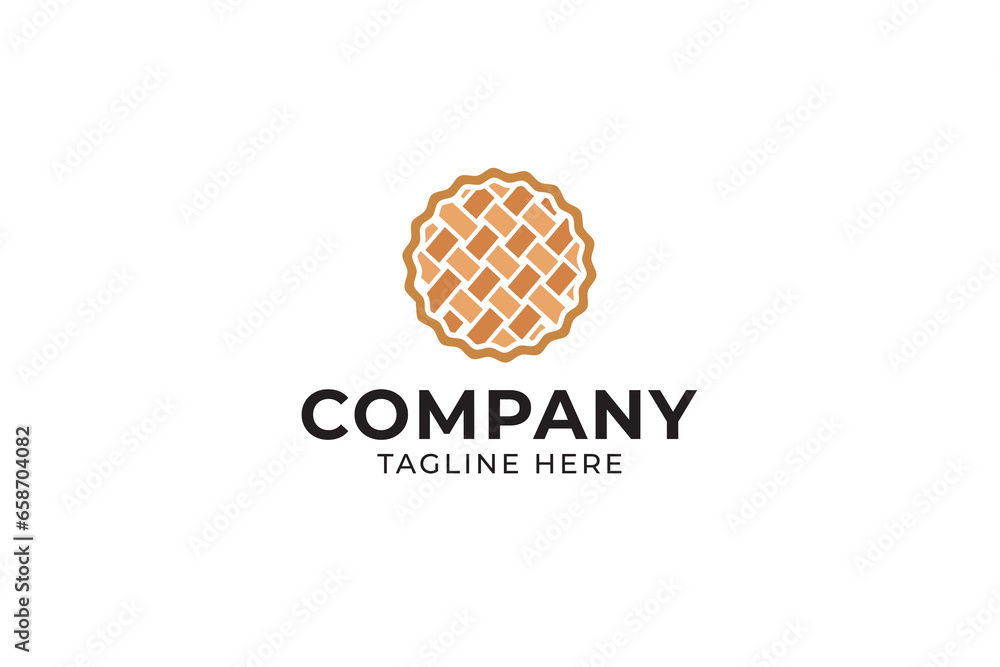 pie apple modern concept logo vector design for food and beverage business - obrazy, fototapety, plakaty 