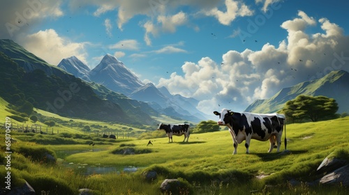 Cows grazing