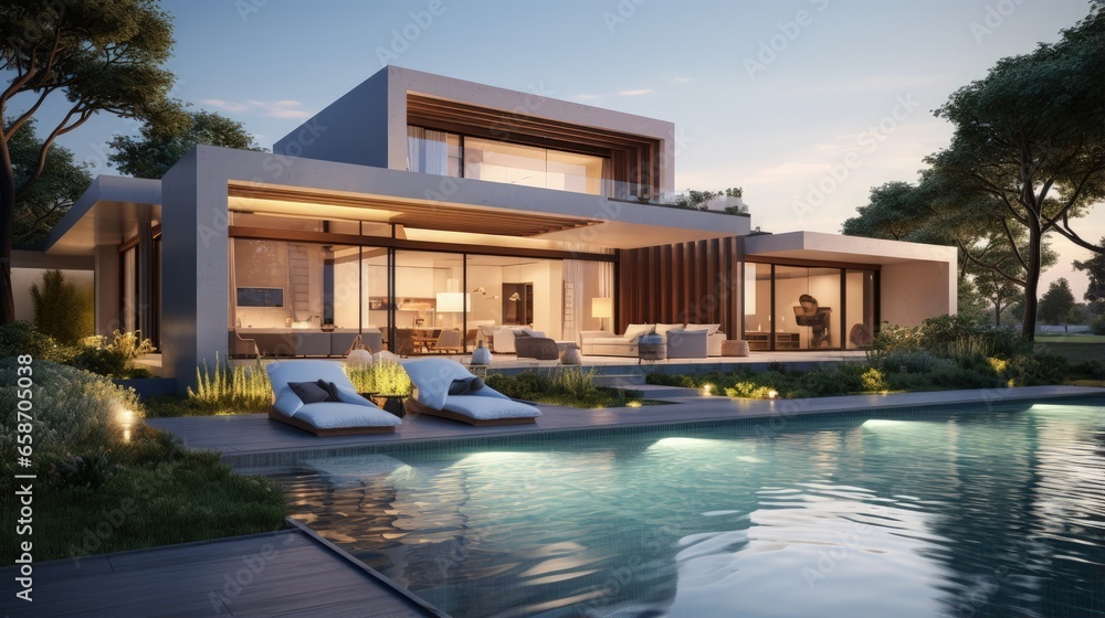 Contemporary villa garden view pool included Contemporary villa garden view pool included