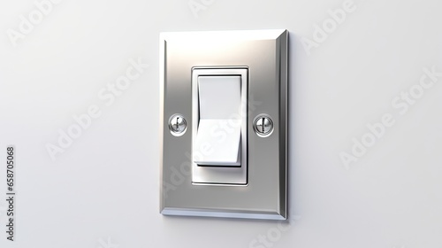 3D metal switch on white background