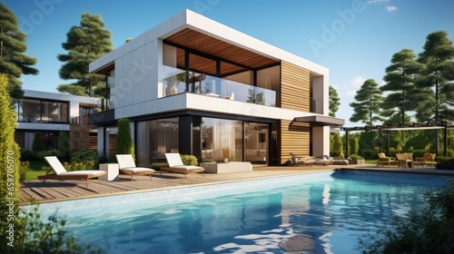 3D rendering of a modern ho...