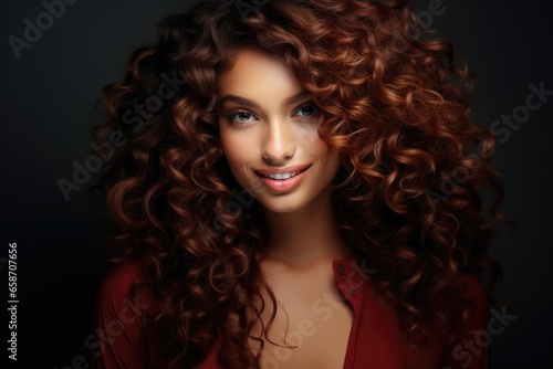 A woman with beautiful curly hair posing for a picture