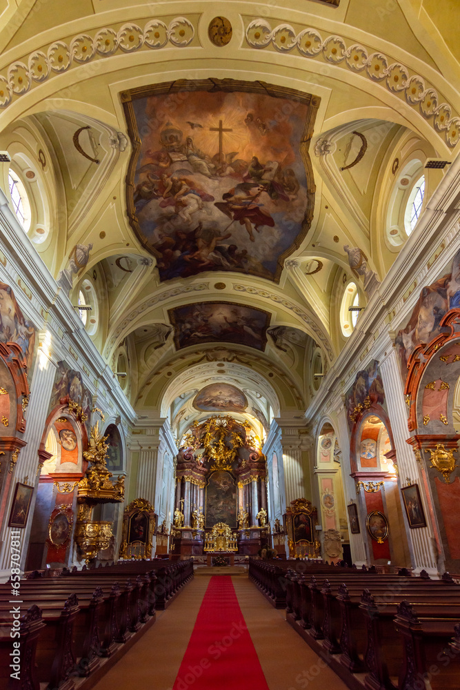 Pfarrkirche (Pfarre) St. Veit church interiors, Krems, Austria