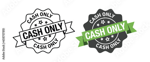Cash only rounded vector symbol set