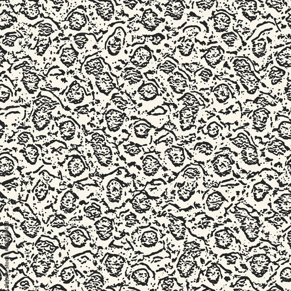 Monochrome Speckled Ink Floral Pattern Monochrome Speckled Ink Floral Pattern