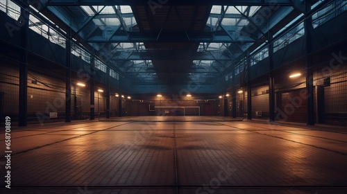 Interior of a factory. AI generated art illustration. photo