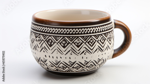 A clay pot with a decorative pattern UHD wallpaper Stock Photographic Image