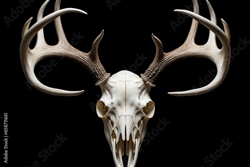 White isolated deer skull. Generative AI