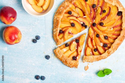 Homemade peach pie