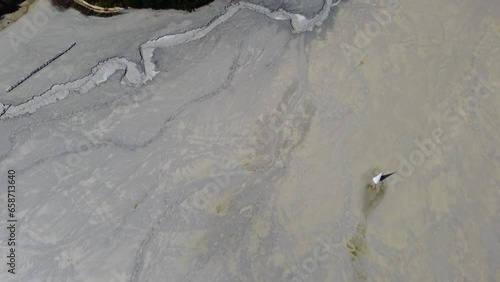 Aerial view over steril residuals
