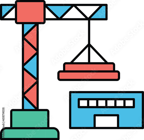 Container lifter Vector Icon easily modified

